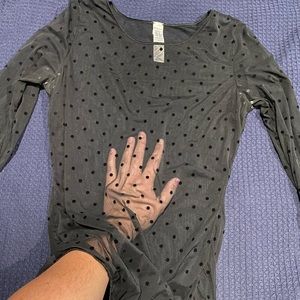 Spank- Sheer Mesh Polka Dot Bodysuit